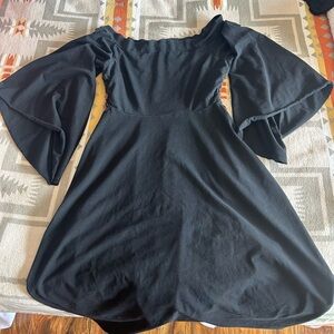 Off the shoulder bell sleeve dress